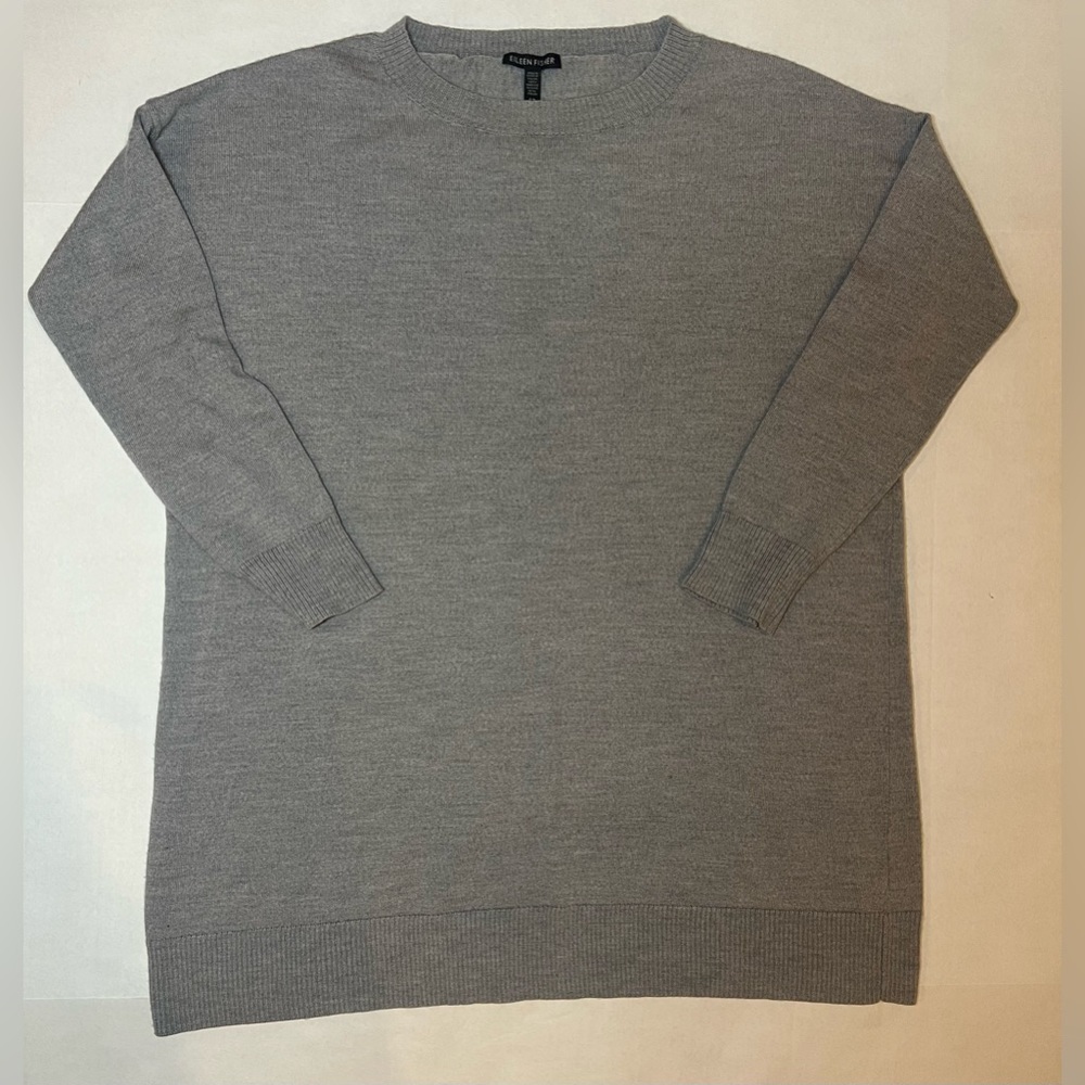 Eileen Fisher Women’s Pullover Italian Yarn Sweater 100% Wool Small 3/4 Sleeve